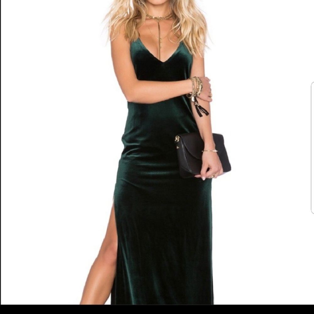 NBD in the deep green velvet dress